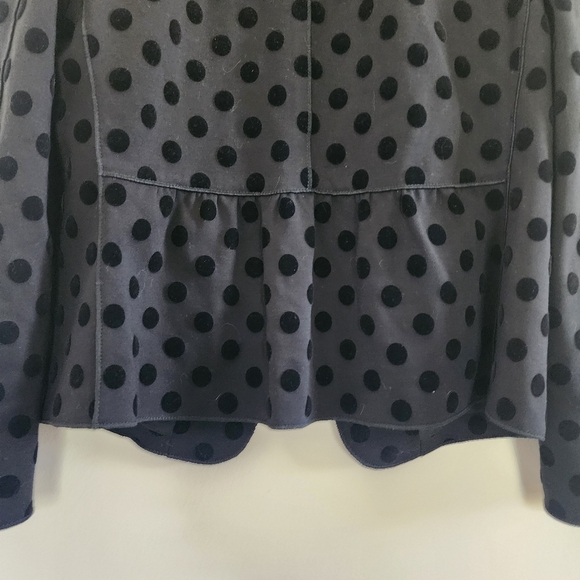 Akris Punto Black Velvet Polka Dot Blazer Jacket Size 10 - Picture 11 of 16
